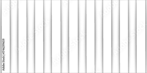 Vector white horizontal lines wall. Plastic home siding texture. Urban outdoors metal sheet fence. Iron roof tile. Warehouse industrial gray wall. Silver realistic striped floor seamless pattern