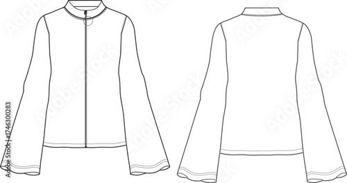 ladies jacket outline artwork print illustrations 