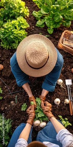 Gardening Hands Working Together in a Fertile Vegetable Garden
