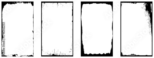 collection of frames in a grunge style. Vector illustration