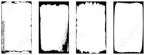 collection of frames in a grunge style. Vector illustration