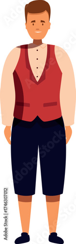 Young man wearing traditional austrian or bavarian costume standing with hands in pockets