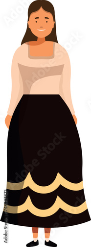 Flamenco dancer wearing a beige blouse and ruffled black skirt, showcasing traditional spanish culture and dance