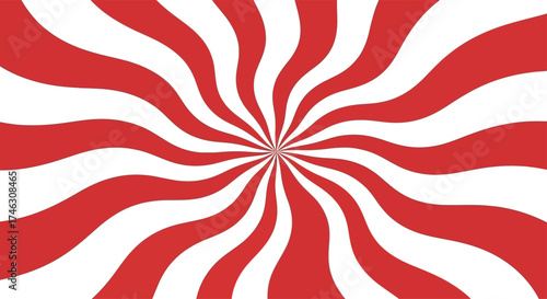  Vector art of abstract red and white swirling pattern with radial lines creating a dynamic and energetic burst effect, perfect for graphic design backgrounds and visual concepts