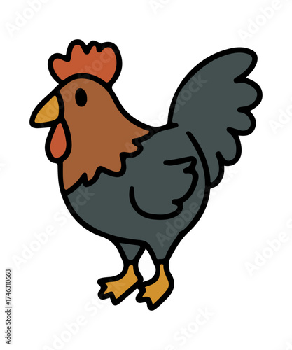 animal set cute chicken rooster sticker
