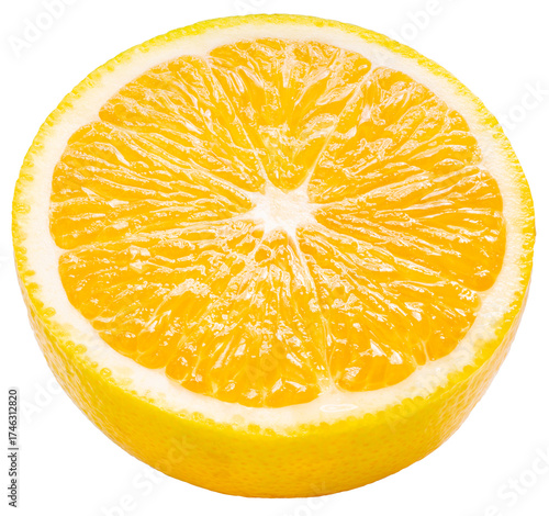 Yellow Yuzu Orange fruit isolated on white background, Kochi Yuzu orange isolated on white PNG File..