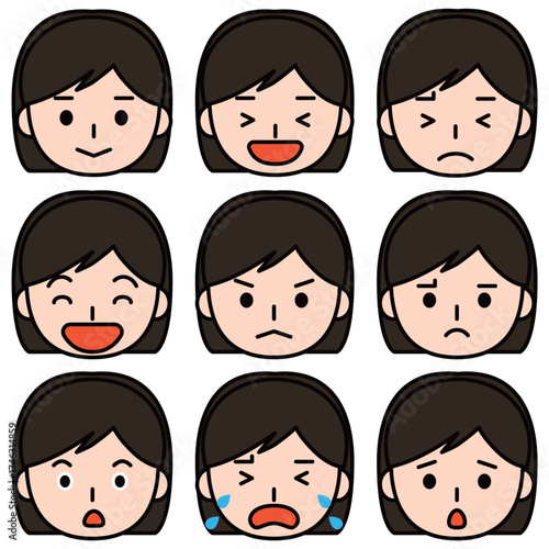いろんな表情の女の子