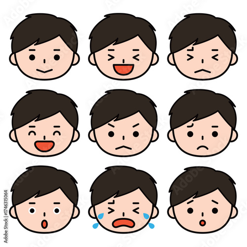 いろんな表情の男の子