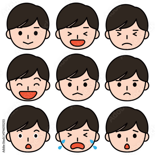 いろんな表情の男の子