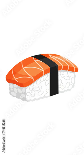 Salmon Nigiri Sushi with Black Band.