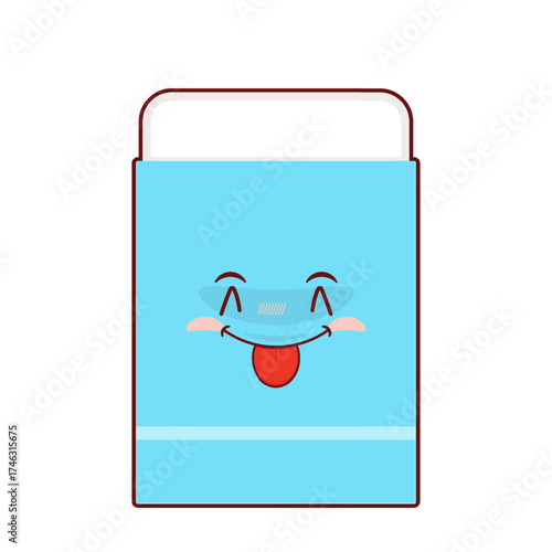 eraser playful face cartoon cute