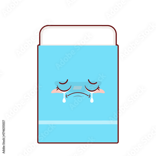 eraser crying face cartoon cute