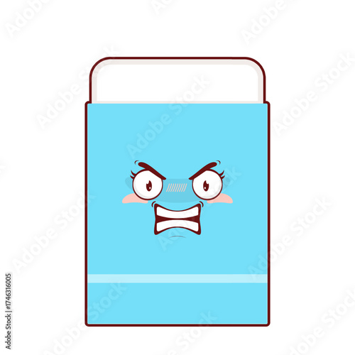 eraser angry face cartoon cute