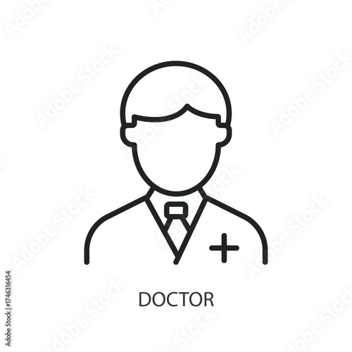 Doctor thin line vector icons.