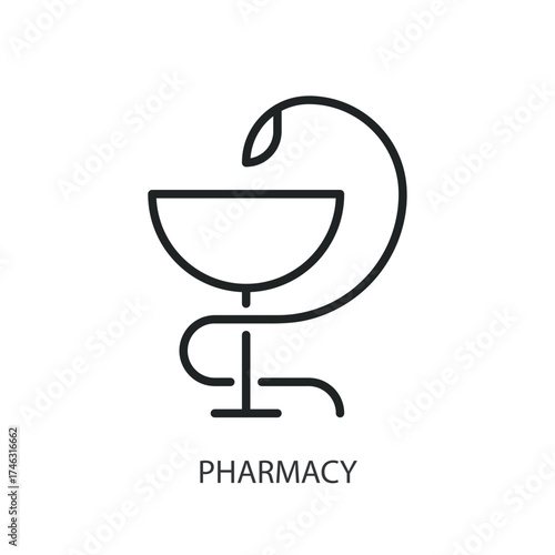 Pharmacy thin line vector icons.