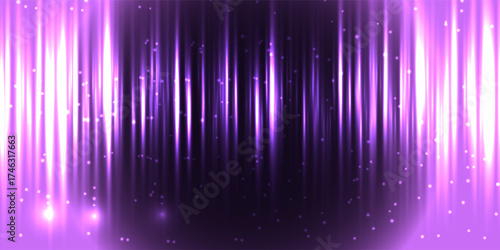 Light from neon purple lines moves with speed on the expressway, creating an effect of blue in the background. Abstract futuristic police aesthetics merge with bright design in vector png. Eps10