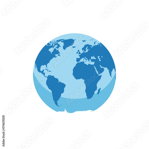 Stylized Globe Illustration with Continents.