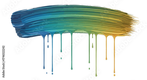 Vibrant Rainbow Paint Stroke Dripping.