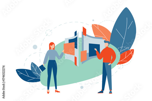 1957-team-coworking-partnership-business-concept-vector