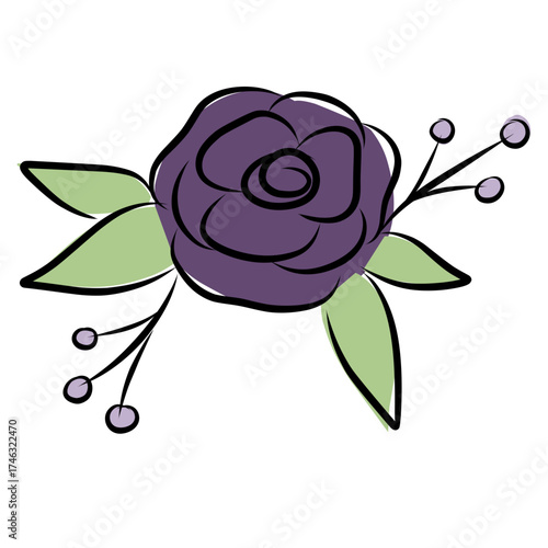 hand drawn rose