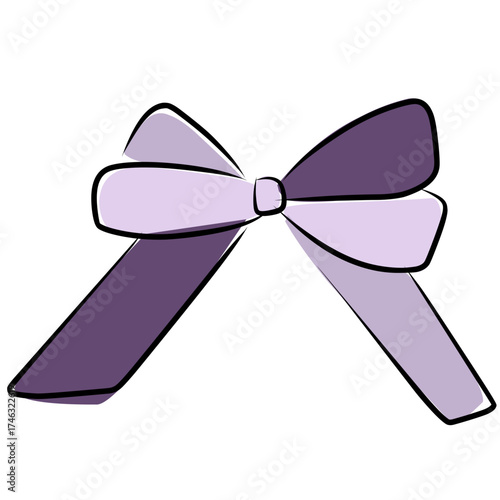 Purple bow isolated on white