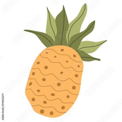 pineapple with leaves