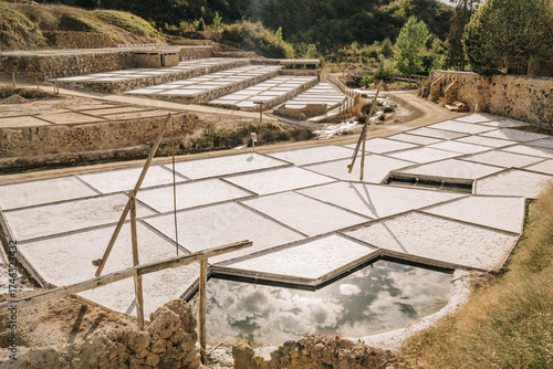 Traditional salt pans in the Salt Valley of Añana, Basque Country, Spain.