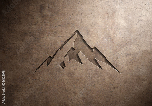 Engraved Logo Mockup On Concrete Texture