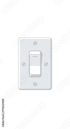 White Light Switch on a White Background.