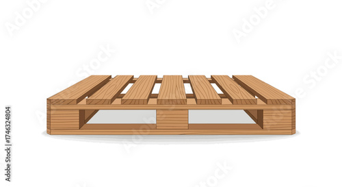 Wooden Shipping Pallet Isolated on White Background.