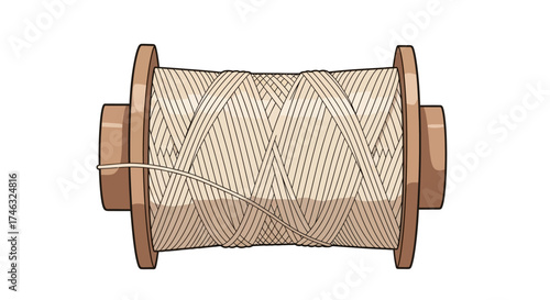 Wooden Spool of Natural Twine.