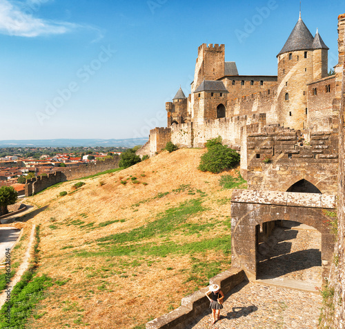 Carcassonne Citadel, A UNESCO World Heritage Site, Showcasing Medieval Towers