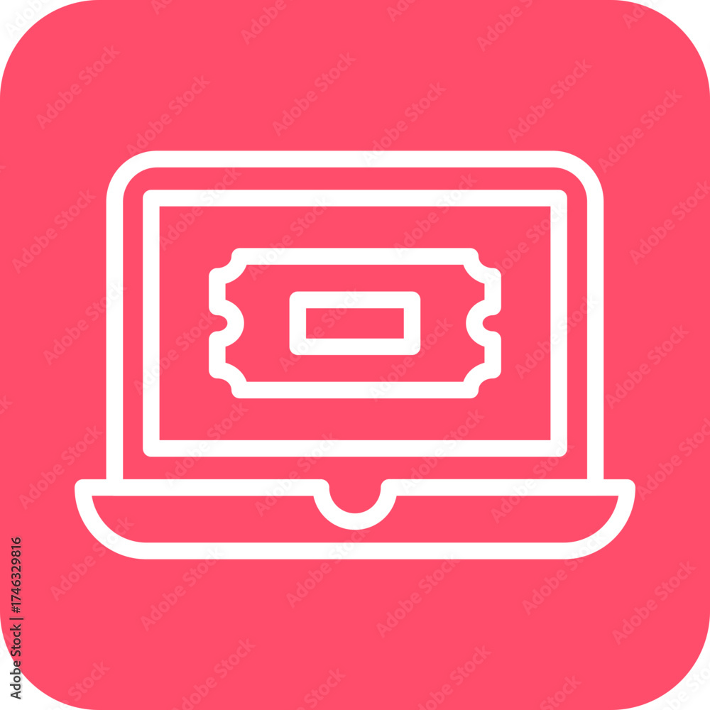 Fototapeta premium Online Cinema Booking Icon Style