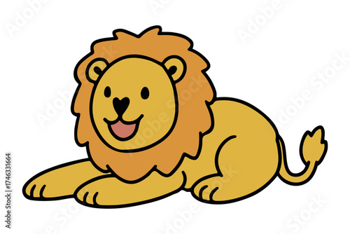 animal set cute lion sticker