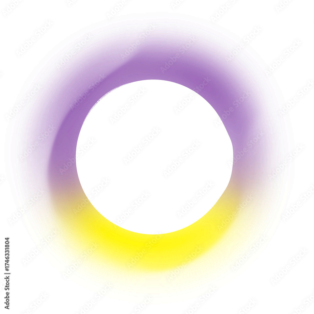 Obraz premium Purple and Yellow Gradient Circle Illustration with Transparent Center