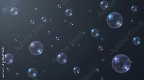 Wallpaper Mural Gradient Glass Bubbles on Dark Gray Background Torontodigital.ca