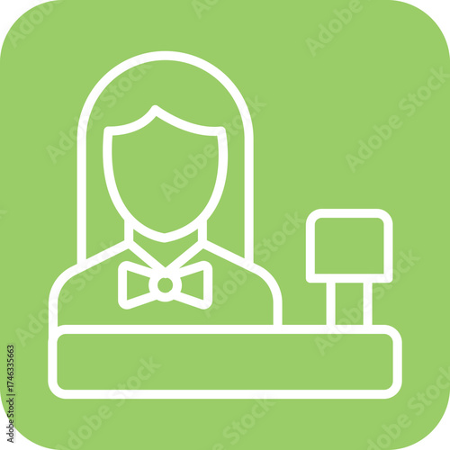 Cashier Female Icon Style