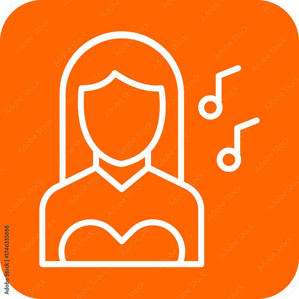 Obraz premium Musician Female Icon Style