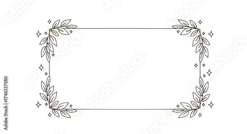 A decorative border frame with floral and star elements.