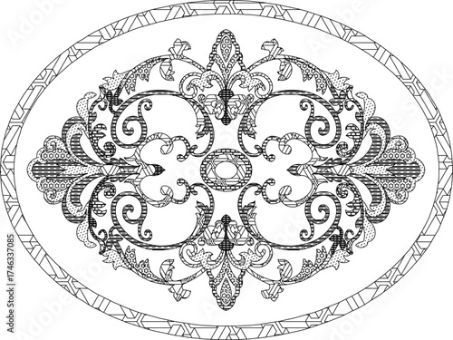 Vector sketch illustration silhouette design ornament decoration decoration neoclassical vintage with pillars