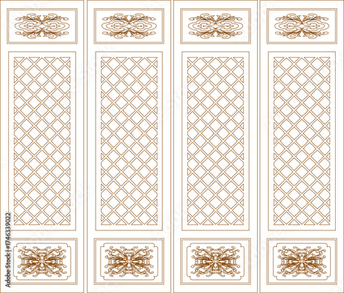 vector sketch illustration silhouette design decorative ornament pattern background classic vintage ethnic traditional retro full carving abstract modern