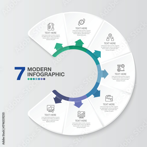 Circle infographic 7 process.