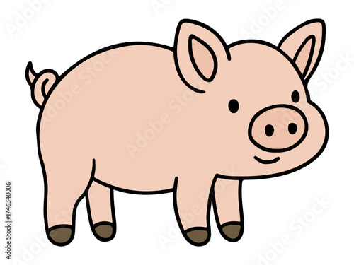 animal set cute pig pork sticker
