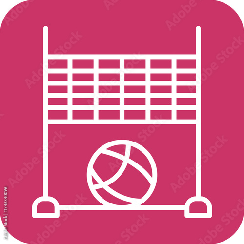 Beach Volleyball Icon Style