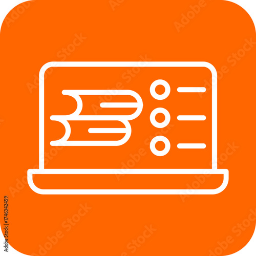School Laptop Icon Style