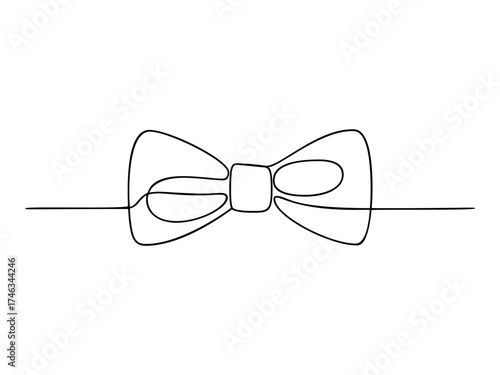 One Line Drawing of Bow Tie Minimal Vector Illustration