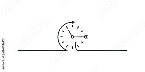 Arrow Piercing Clock Face With Curved Time Hand