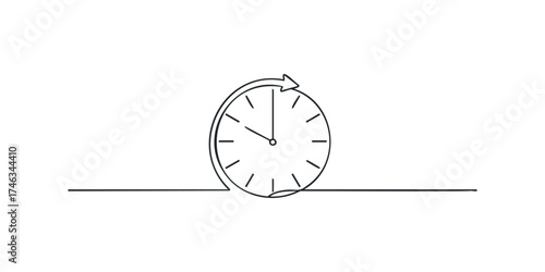Clock with Arrow Symbolizing Passage of Time