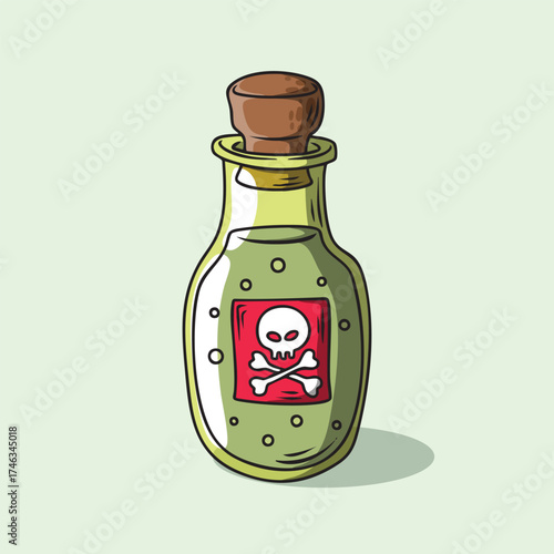 Poison Bottle with Skull and Crossbones
