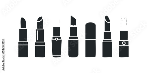 Set of assorted lipstick silhouettes